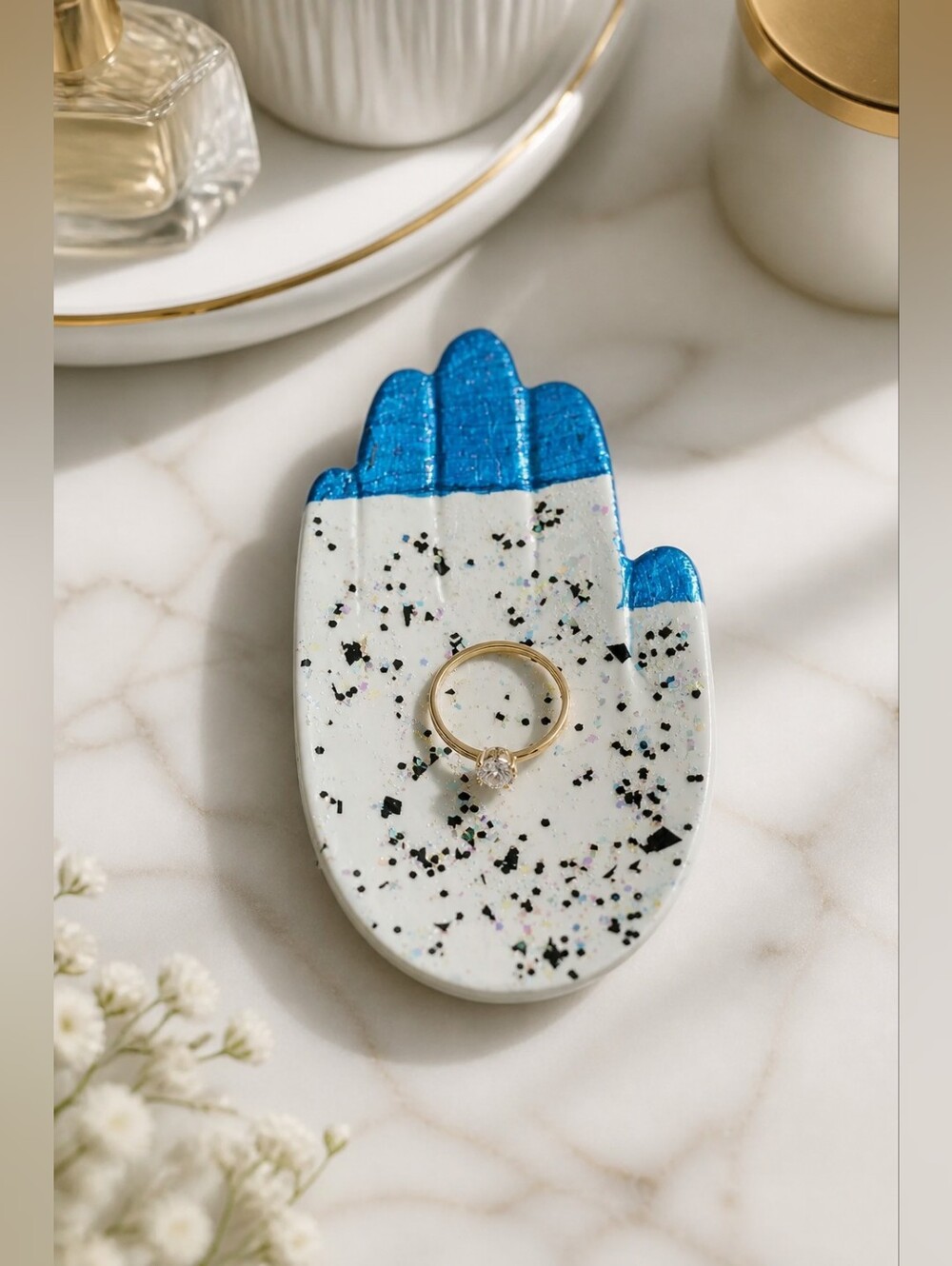 3x Handmade Hand of Gd Hamsa for protection &  rings